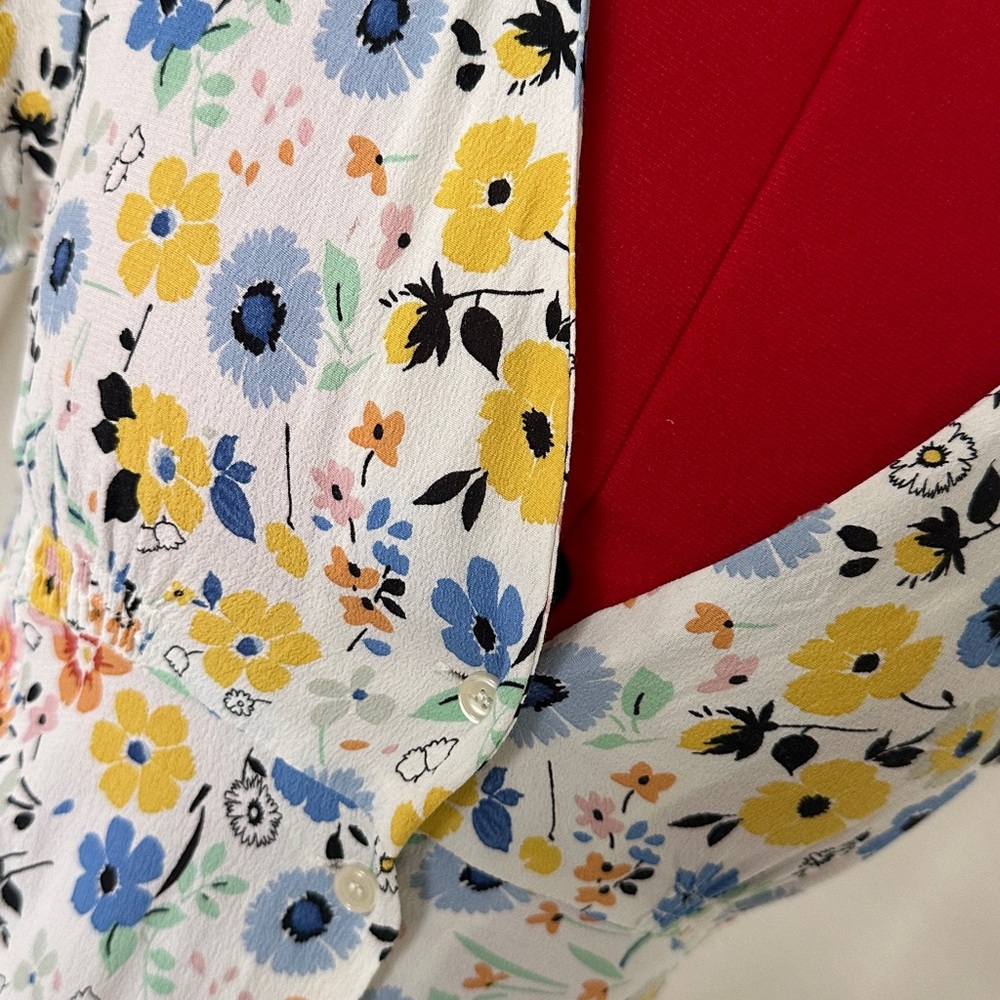 Zara Basic Chic Floral Button-Front Mini Dress sm… - image 3